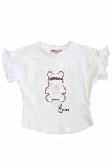 Купить Футболка молочная для девочки "Bear" Viollen В25-25(3295) на КидБутик Футболка молочная для девочки "Bear" Viollen В25-25(3295)