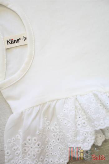 Купить Футболка молочная с ажурными рукавчиками Klins Kids Style В25-2Мол(К-231) на КидБутик Футболка молочная с ажурными рукавчиками Klins Kids Style В25-2Мол(К-231)
