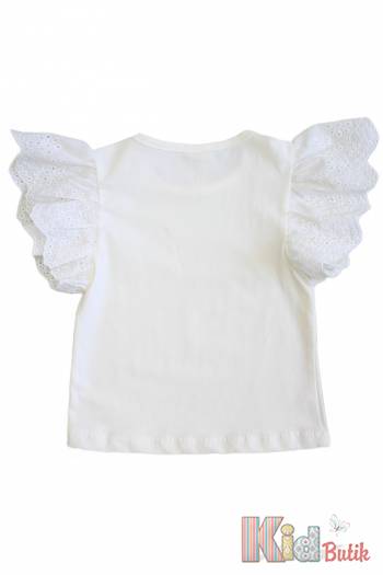 Купить Футболка молочная с ажурными рукавчиками Klins Kids Style В25-2Мол(К-231) на КидБутик Футболка молочная с ажурными рукавчиками Klins Kids Style В25-2Мол(К-231)