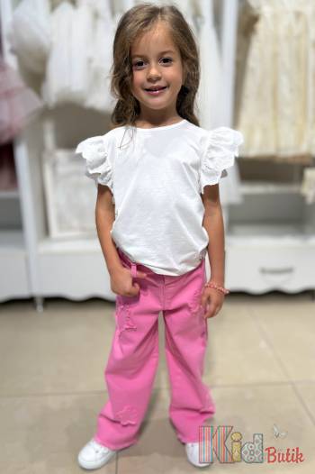 Купить Футболка молочная с ажурными рукавчиками Klins Kids Style В25-2Мол(К-231) на КидБутик Футболка молочная с ажурными рукавчиками Klins Kids Style В25-2Мол(К-231)
