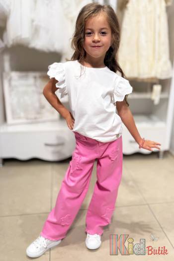 Купить Футболка молочная с ажурными рукавчиками Klins Kids Style В25-2Мол(К-231) на КидБутик Футболка молочная с ажурными рукавчиками Klins Kids Style В25-2Мол(К-231)