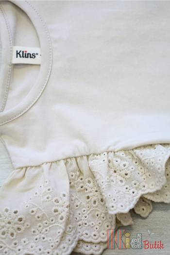 Купить Футболка бежевая с ажурными рукавчиками Klins Kids Style В25-2Беж(К-231) на КидБутик Футболка бежевая с ажурными рукавчиками Klins Kids Style В25-2Беж(К-231)