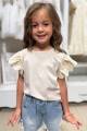 Купить Футболка бежевая с ажурными рукавчиками Klins Kids Style В25-2Беж(К-231) на КидБутик Футболка бежевая с ажурными рукавчиками Klins Kids Style В25-2Беж(К-231) - фото 3