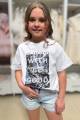 Купить Футболка молочная для девочки "With Be Good" Xiaoniba В25-5(5244) на КидБутик Футболка молочная для девочки "With Be Good" Xiaoniba В25-5(5244)