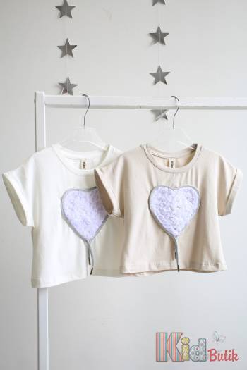 Купить Футболка бежевая для девочки "Сердце из роз" Klins Kids Style В25-9Беж(К-239) на КидБутик Футболка бежевая для девочки "Сердце из роз" Klins Kids Style В25-9Беж(К-239)