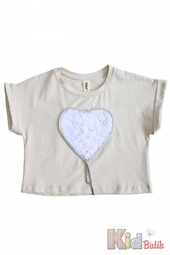 Купить Футболка бежевая для девочки "Сердце из роз" Klins Kids Style В25-9Беж(К-239) на КидБутик Футболка бежевая для девочки "Сердце из роз" Klins Kids Style В25-9Беж(К-239)