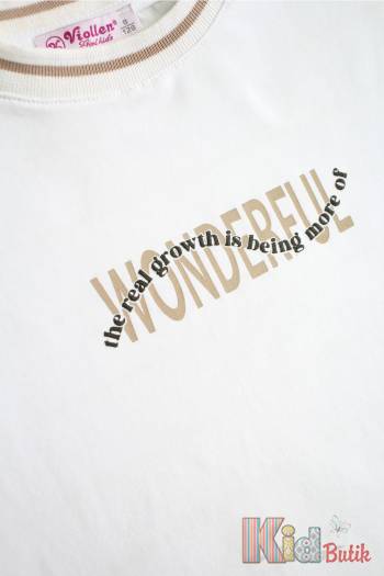 Купити Футболка молочна для дівчинки "Wonderful" Viollen В25-22Мол(5146) на КідБутік Футболка молочна для дівчинки "Wonderful" Viollen В25-22Мол(5146)