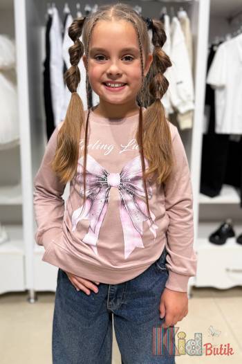 Купити Світшот бежевого кольору для дівчинки Klins Kids Style В25-12Беж(К-234) на КідБутік Світшот бежевого кольору для дівчинки Klins Kids Style В25-12Беж(К-234)