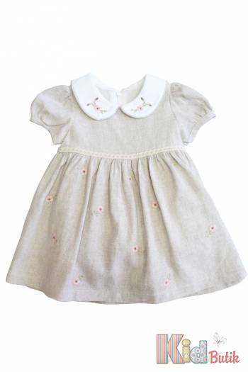Купити Сукня у вишиті квіточки для дівчинки MYMIO baby Му25-4287bej на КідБутік Сукня у вишиті квіточки для дівчинки MYMIO baby Му25-4287bej