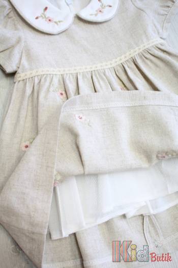 Купити Сукня у вишиті квіточки для дівчинки MYMIO baby Му25-4287bej на КідБутік Сукня у вишиті квіточки для дівчинки MYMIO baby Му25-4287bej