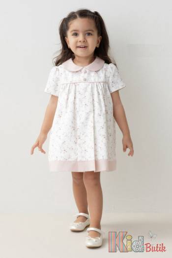 Купити Сукня молочна в квіточки для дівчинки MYMIO baby Му25-4306ekru на КідБутік Сукня молочна в квіточки для дівчинки MYMIO baby Му25-4306ekru