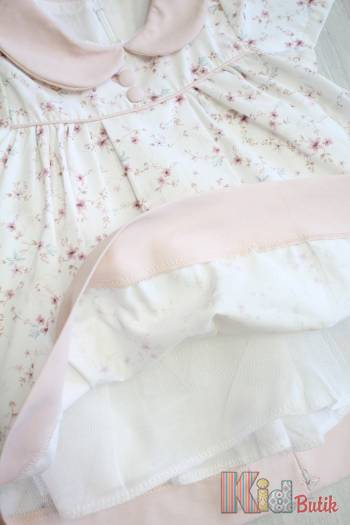 Купити Сукня молочна в квіточки для дівчинки MYMIO baby Му25-4306ekru на КідБутік Сукня молочна в квіточки для дівчинки MYMIO baby Му25-4306ekru