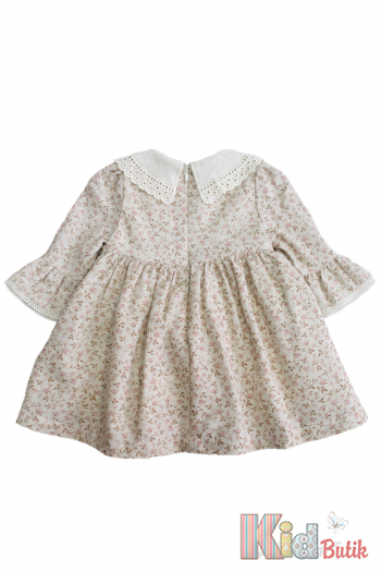 Купить Платье в мелкие цветочки с бантиком для девочки MYMIO baby Му25-4371somon на КидБутик Платье в мелкие цветочки с бантиком для девочки MYMIO baby Му25-4371somon