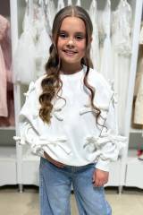 Свитшот молочного цвета для девочки Bolina Baby И25-107Мол(9313)