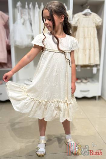 Купить Платье в молочном цвете для девочки Bolina Baby Kft25-1(122118) на КидБутик Платье в молочном цвете для девочки Bolina Baby Kft25-1(122118)
