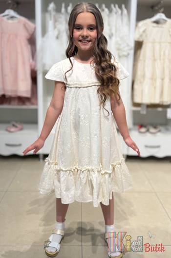 Купить Платье в молочном цвете для девочки Bolina Baby Kft25-1(122118) на КидБутик Платье в молочном цвете для девочки Bolina Baby Kft25-1(122118)