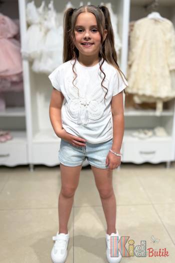 Купить Футболка белая "Бабочка" Escabel Kids Ес25-41Бл(36001) на КидБутик Футболка белая "Бабочка" Escabel Kids Ес25-41Бл(36001)