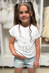 Купить Футболка белая "Бабочка" Escabel Kids Ес25-41Бл(36001) на КидБутик Футболка белая "Бабочка" Escabel Kids Ес25-41Бл(36001)