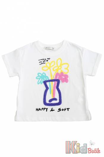 Купить Футболка молочного цвета для девочки Escabel Kids Ес25-44Мол(35993) на КидБутик Футболка молочного цвета для девочки Escabel Kids Ес25-44Мол(35993)