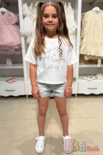 Купити Футболка білого кольору для девочки Escabel Kids Ес25-36Бл(35907) на КідБутік Футболка білого кольору для девочки Escabel Kids Ес25-36Бл(35907)