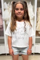 Купить Футболка белого цвета для девочки Escabel Kids Ес25-36Бл(35907) на КидБутик Футболка белого цвета для девочки Escabel Kids Ес25-36Бл(35907)