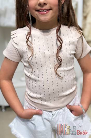 Купить Футболка бежевого цвета для девочки Escabel Kids Ес25-45Беж(35998) на КидБутик Футболка бежевого цвета для девочки Escabel Kids Ес25-45Беж(35998)