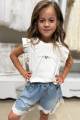 Купить Футболка с воланами "MOM" Elf Kids Кф25-2(25048) на КидБутик Футболка с воланами "MOM" Elf Kids Кф25-2(25048)