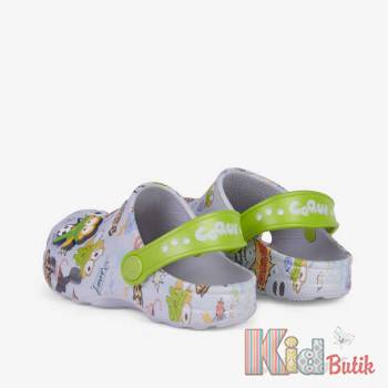 Купити Клоги сіро-салатові з жабками Coqui 25-8701-630-4615Grey/Green на КідБутік Клоги сіро-салатові з жабками Coqui 25-8701-630-4615Grey/Green