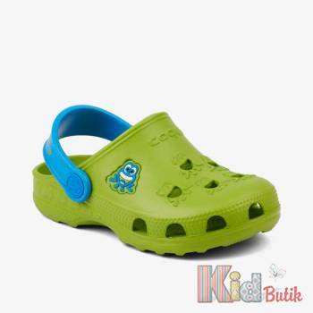 Купити Клоги салатові з блакитним "Жабки" Coqui 25-8701(100-1547)Green/Seo на КідБутік Клоги салатові з блакитним "Жабки" Coqui 25-8701(100-1547)Green/Seo