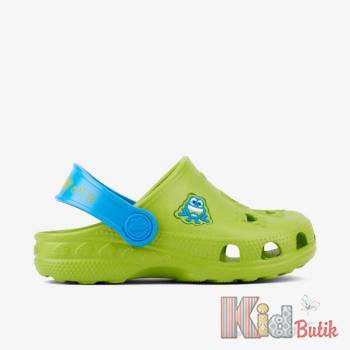 Купити Клоги салатові з блакитним "Жабки" Coqui 25-8701(100-1547)Green/Seo на КідБутік Клоги салатові з блакитним "Жабки" Coqui 25-8701(100-1547)Green/Seo