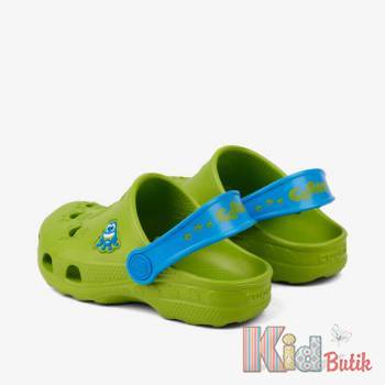 Купити Клоги салатові з блакитним "Жабки" Coqui 25-8701(100-1547)Green/Seo на КідБутік Клоги салатові з блакитним "Жабки" Coqui 25-8701(100-1547)Green/Seo