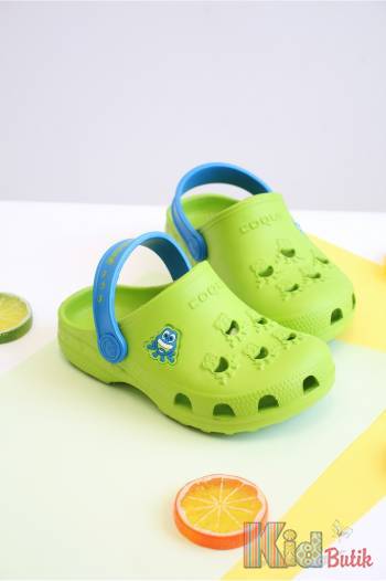 Купити Клоги салатові з блакитним "Жабки" Coqui 25-8701(100-1547)Green/Seo на КідБутік Клоги салатові з блакитним "Жабки" Coqui 25-8701(100-1547)Green/Seo