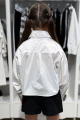 Купить Рубашка белая miu miu укороченная Другие бренды И25-150(95253) на КидБутик Рубашка белая miu miu укороченная Другие бренды И25-150(95253)