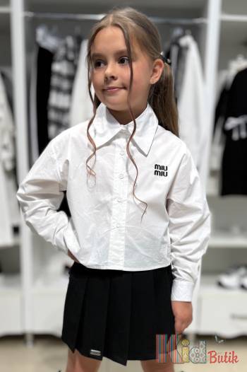 Купити Сорочка біла miu miu укорочена Інші бренди И25-150(95253) на КідБутік Сорочка біла miu miu укорочена Інші бренди И25-150(95253)