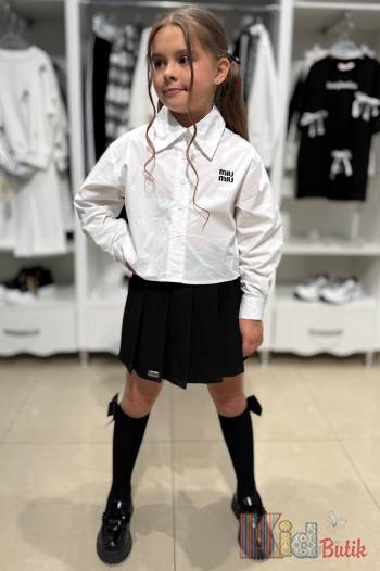 Купити Сорочка біла miu miu укорочена Інші бренди И25-150(95253) на КідБутік Сорочка біла miu miu укорочена Інші бренди И25-150(95253)
