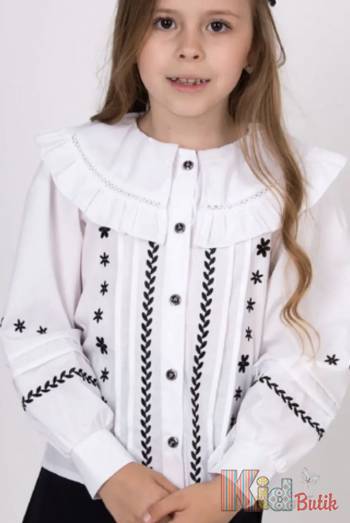 Купити Блуза вишита з рюшею для дівчинки Mevis Ме25-23(5463) на КідБутік Блуза вишита з рюшею для дівчинки Mevis Ме25-23(5463)