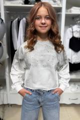 Свитшот с металлическими стразами Boys Girls И25-255Ср(S58(8553)