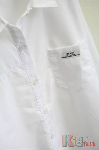 Купить Рубашка белая с карманом Denim для девочки Sasha Wawa Кс25-10(5075) на КидБутик Рубашка белая с карманом Denim для девочки Sasha Wawa Кс25-10(5075)