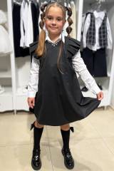 Купить Платье школьное с брошью-бантиком Capris Ка25-1(185) на КидБутик Платье школьное с брошью-бантиком Capris Ка25-1(185)