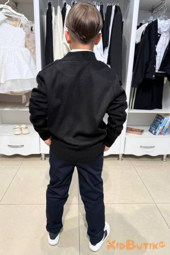 Купить Кофта черная на молнии для мальчика Capris Ка25-6(350) на КидБутик Кофта черная на молнии для мальчика Capris Ка25-6(350)
