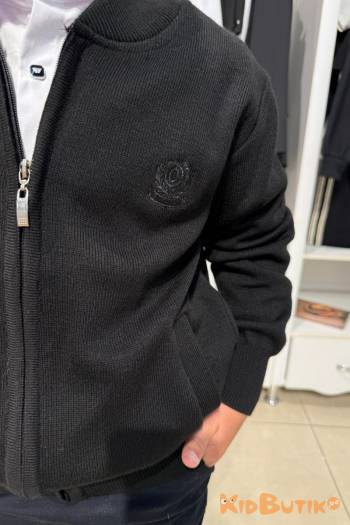 Купить Кофта черная на молнии для мальчика Capris Ка25-6(350) на КидБутик Кофта черная на молнии для мальчика Capris Ка25-6(350)