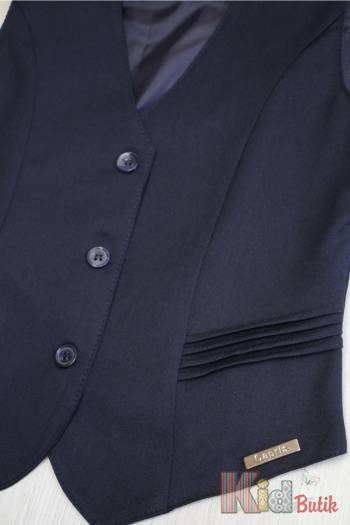 Купить Жилетка темно-синяя приталенная для девочки Capris Ка25-18Сн(202) на КидБутик Жилетка темно-синяя приталенная для девочки Capris Ка25-18Сн(202)
