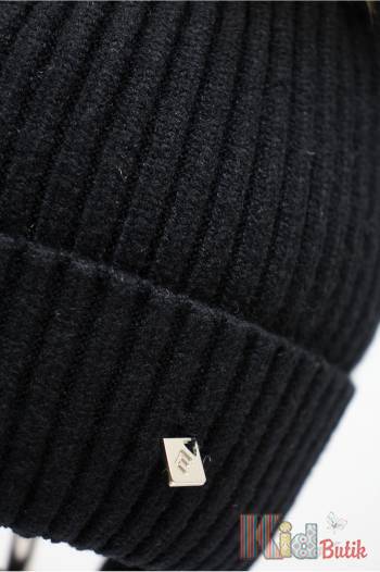 Шапка черная "Георг" для мальчика Elf Kids Ел25-26Чор