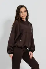 Купить Худи утепленный шоколадного цвета для девочки. Suzie Сю25-63Шок. на КидБутик Худи утепленный шоколадного цвета для девочки. Suzie Сю25-63Шок.