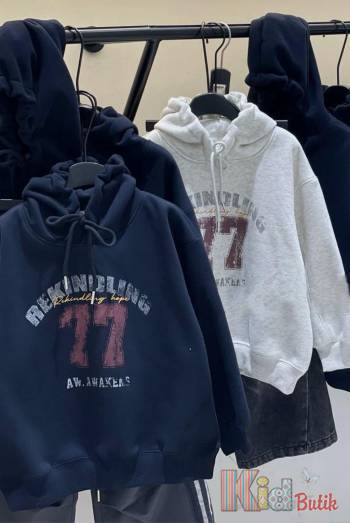 Купити Худі утеплений сірий з написом 77 Bolina Baby И25-216(25601) на КідБутік Худі утеплений сірий з написом 77 Bolina Baby И25-216(25601)