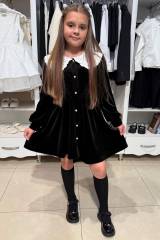 Купить Платье велюровое черное Bolina Baby И25-262(2596) на КидБутик Платье велюровое черное Bolina Baby И25-262(2596)