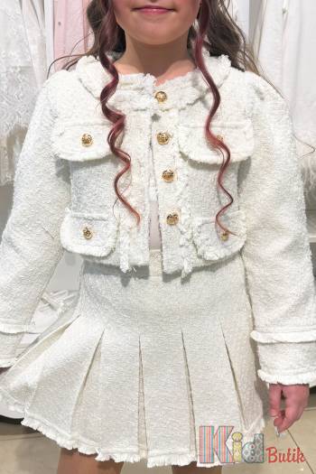 Костюм 2-ка молочный жакет+юбка Bolina Baby И25-265(2602)