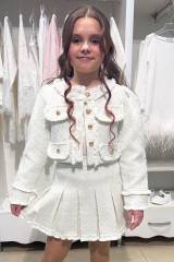 Купить Костюм 2-ка молочный жакет+юбка Bolina Baby И25-265(2602) на КидБутик Костюм 2-ка молочный жакет+юбка Bolina Baby И25-265(2602)