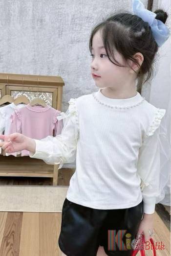 Купить Лонгслив молочный с фатином и бусинами Bolina Baby И25-267(6916) на КидБутик Лонгслив молочный с фатином и бусинами Bolina Baby И25-267(6916)