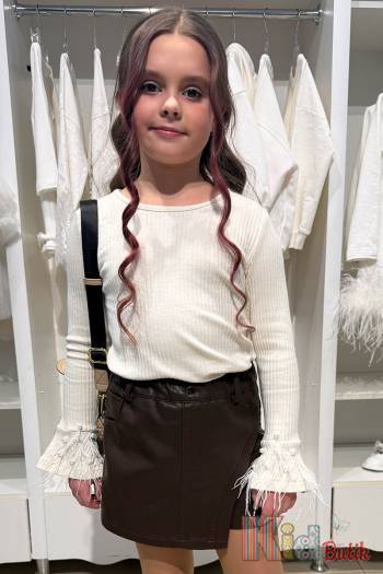 Купить Лонгслив молочный с перышками Bolina Baby И25-266(6128) на КидБутик Лонгслив молочный с перышками Bolina Baby И25-266(6128)